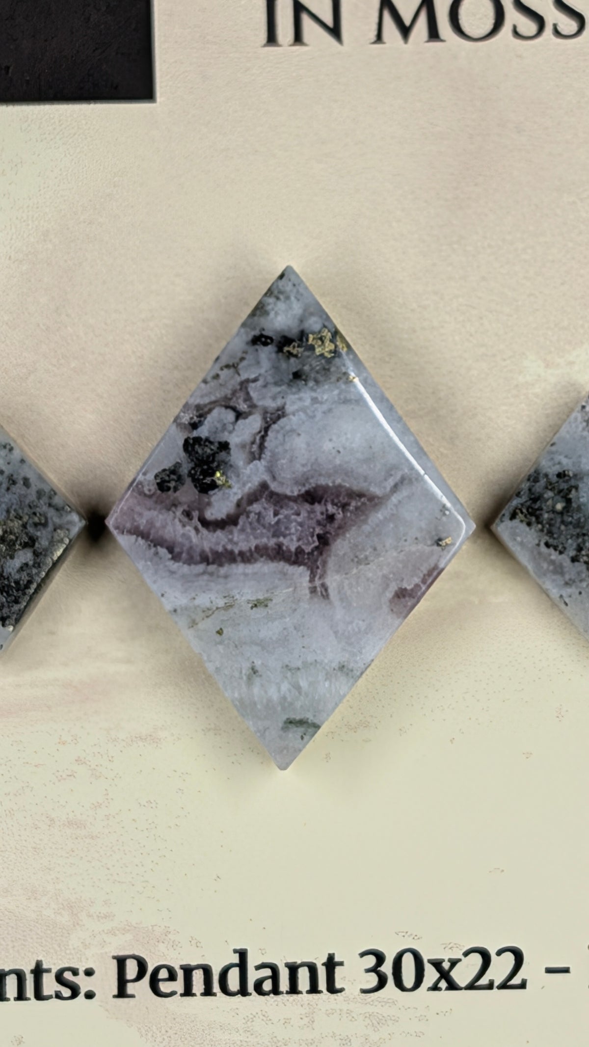 Rhombus Shape - Pyrite & Amethyst in Moss Agate - Design-Ready™ Set