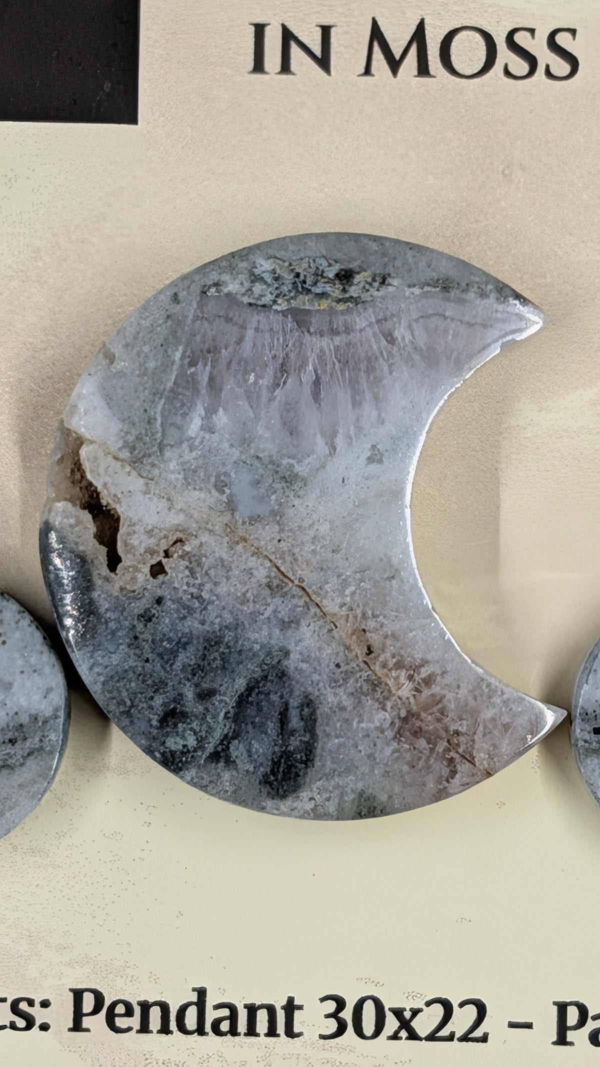 Crescent Moon - Pyrite & Amethyst in Moss Agate - Design-Ready™ Set