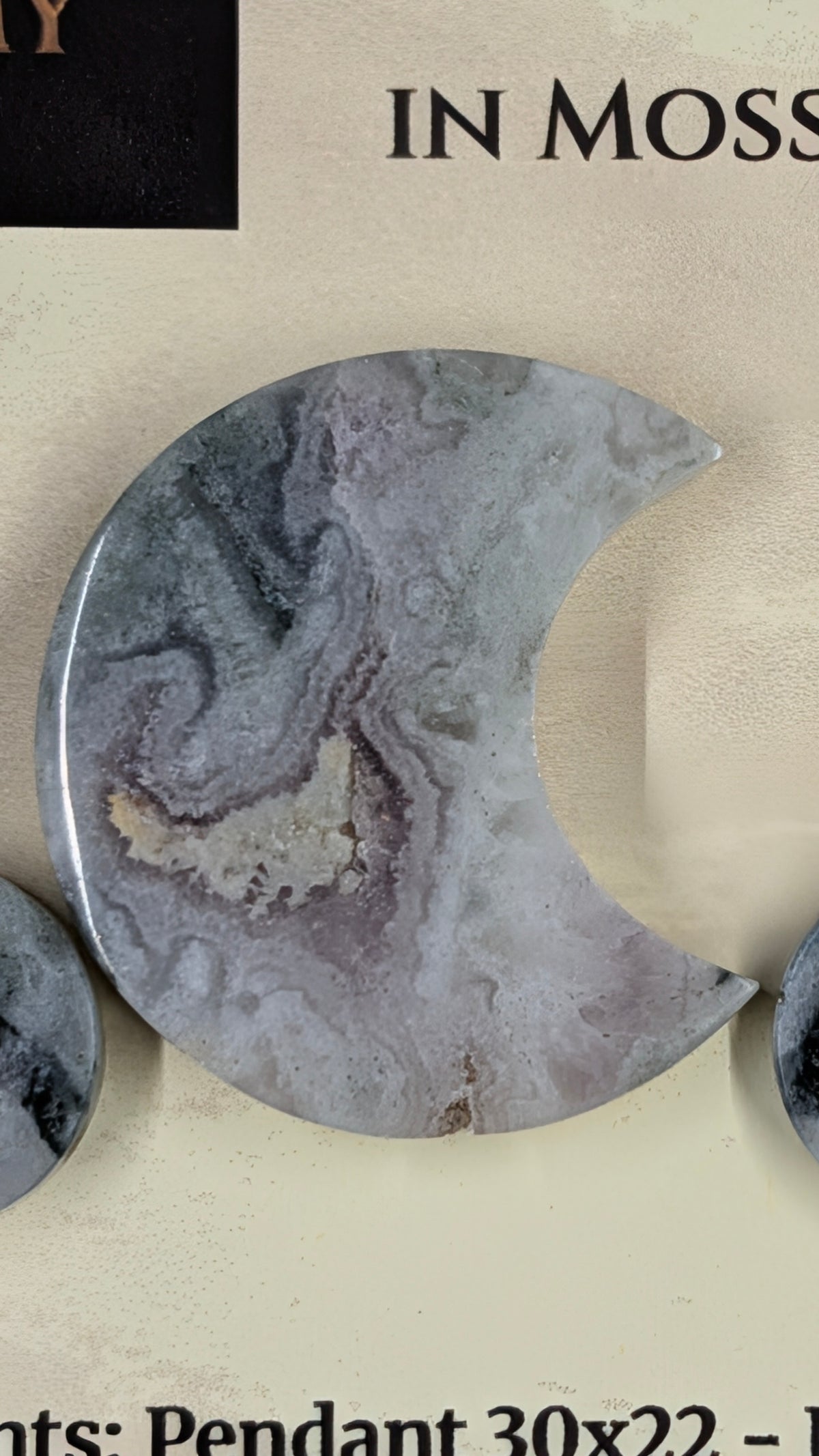Crescent Moon - Pyrite & Amethyst in Moss Agate - Design-Ready™ Set