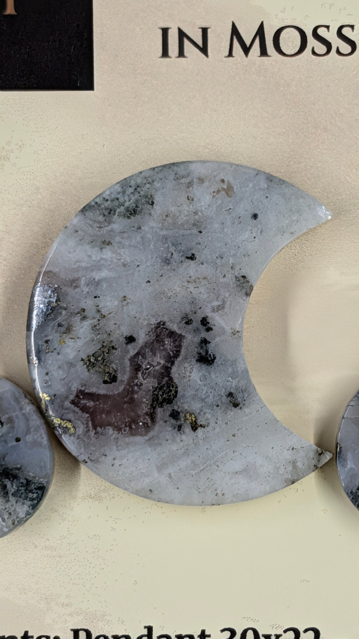 Crescent Moon - Pyrite & Amethyst in Moss Agate - Design-Ready™ Set
