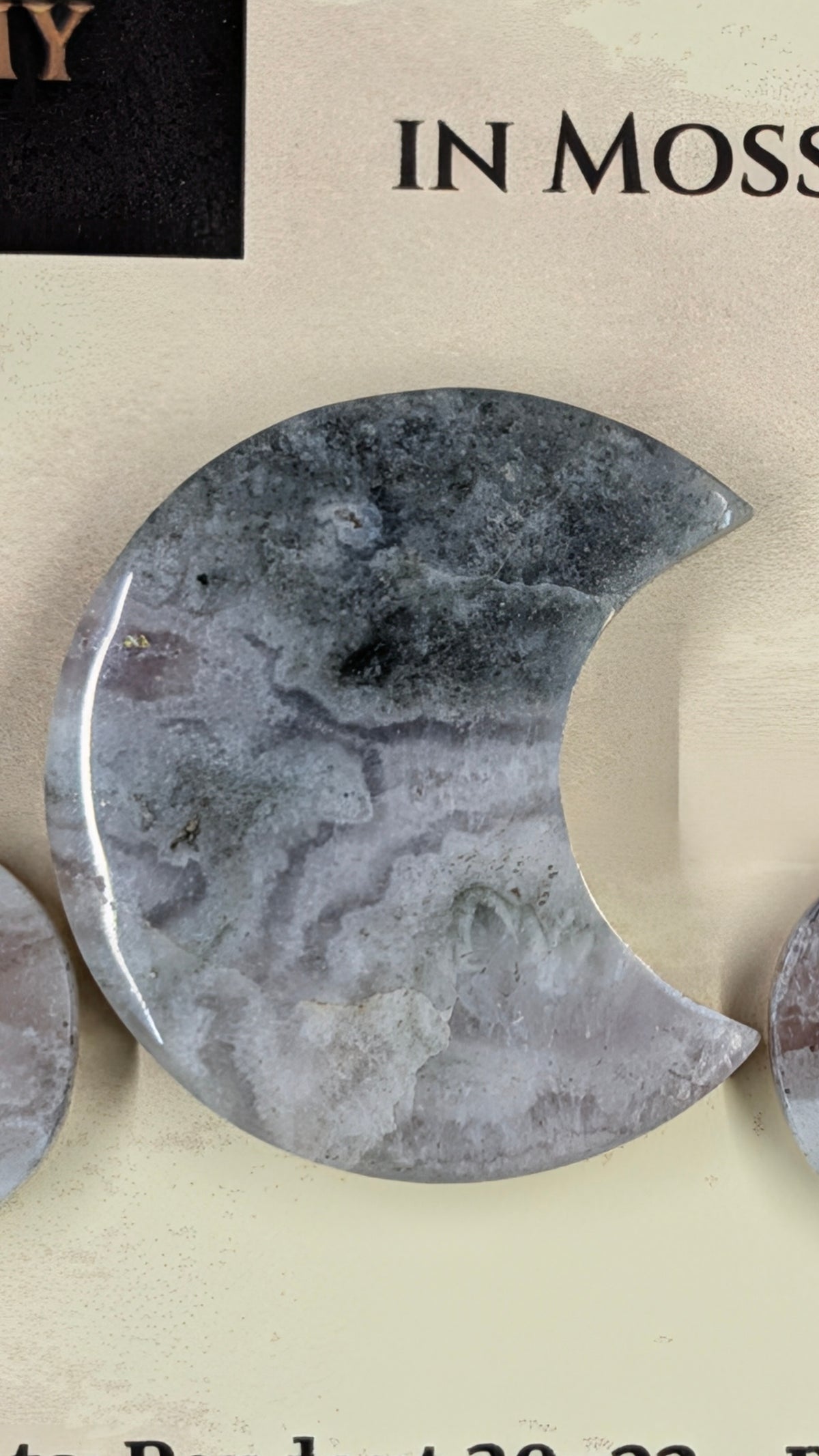 Crescent Moon - Pyrite & Amethyst in Moss Agate - Design-Ready™ Set