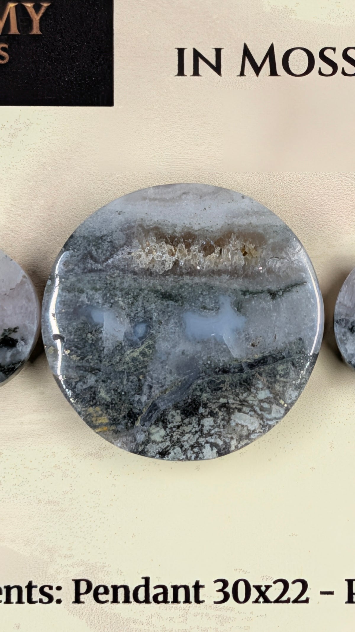 Circle Shape - Pyrite & Amethyst in Moss Agate - Design-Ready™ Set