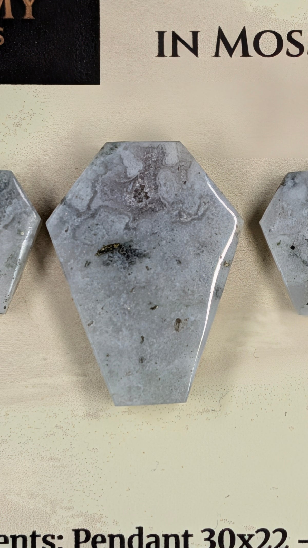 Coffin Shape - Pyrite & Amethyst in Moss Agate - Design-Ready™ Set