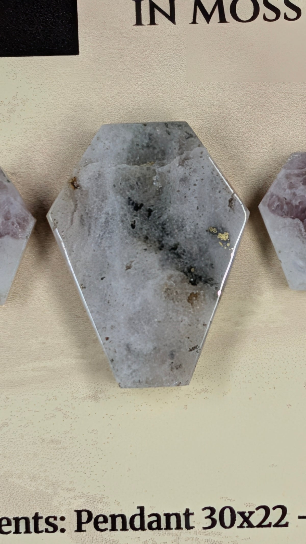 Coffin Shape - Pyrite & Amethyst in Moss Agate - Design-Ready™ Set