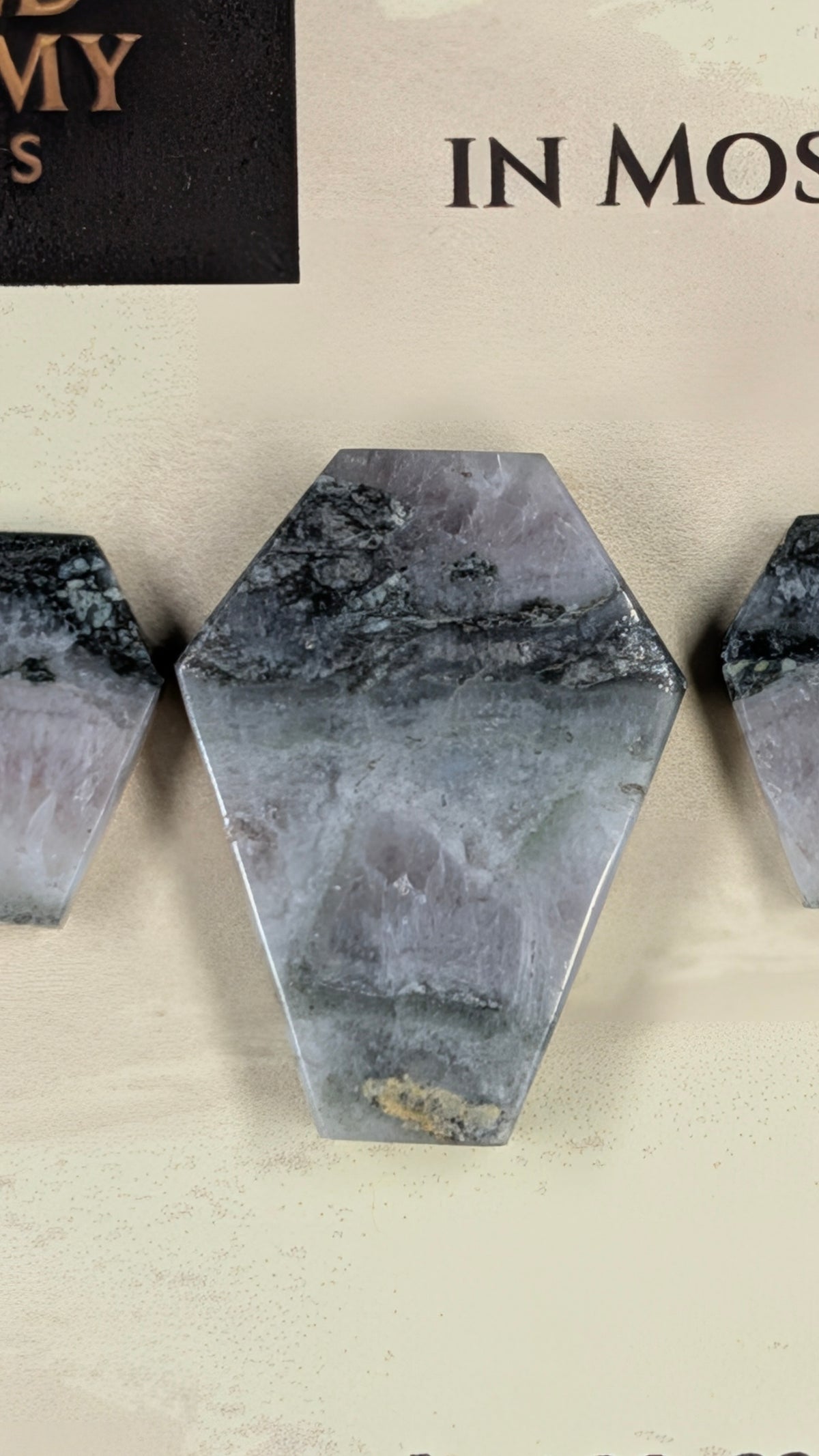 Coffin Shape - Pyrite & Amethyst in Moss Agate - Design-Ready™ Set