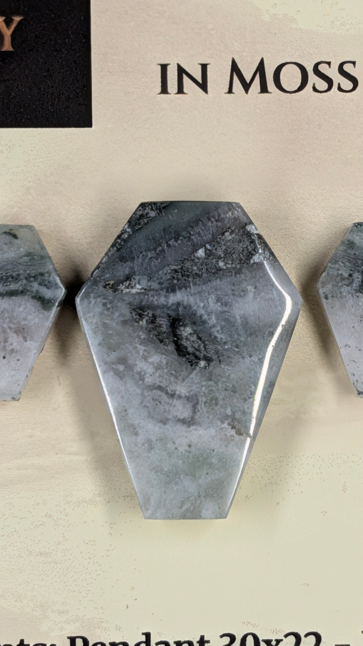 Coffin Shape - Pyrite & Amethyst in Moss Agate - Design-Ready™ Set