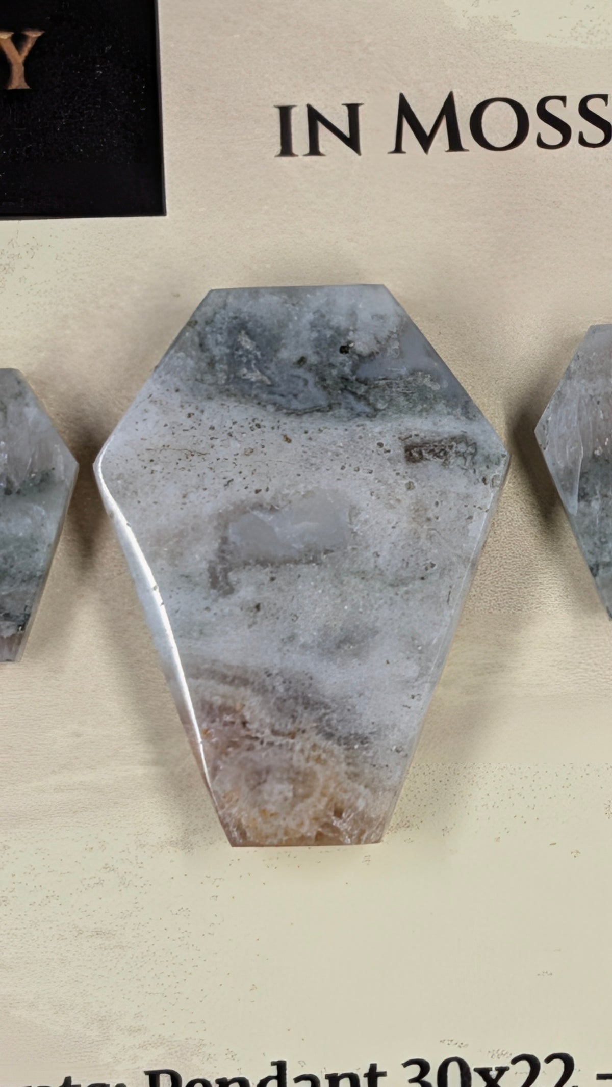 Coffin Shape - Pyrite & Amethyst in Moss Agate - Design-Ready™ Set