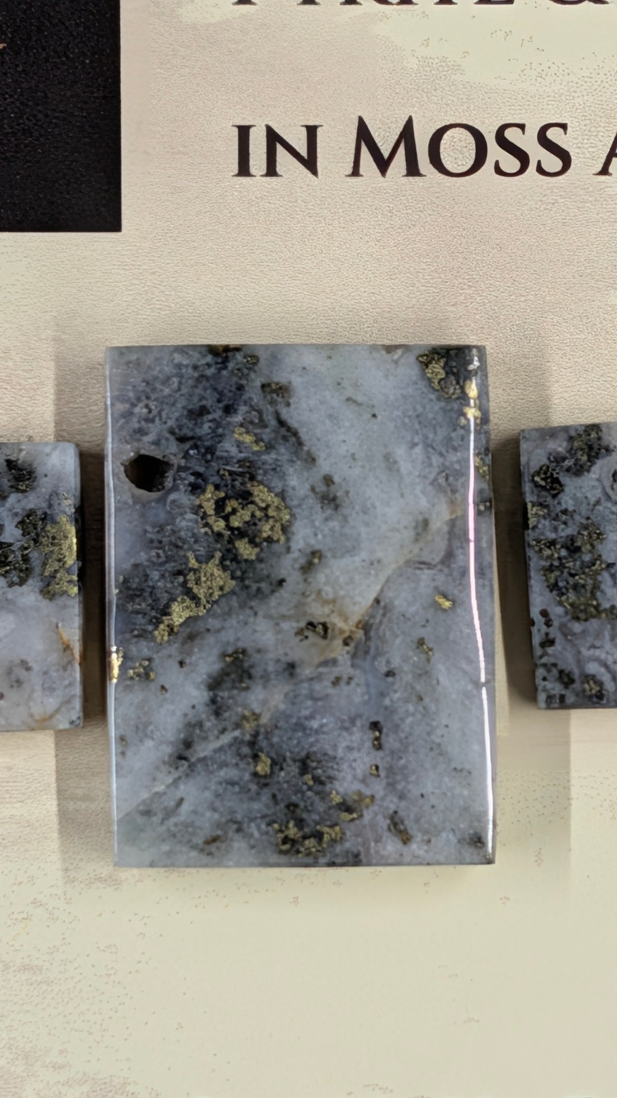 Rectangle Shape - Pyrite & Amethyst in Moss Agate - Design-Ready™ Set