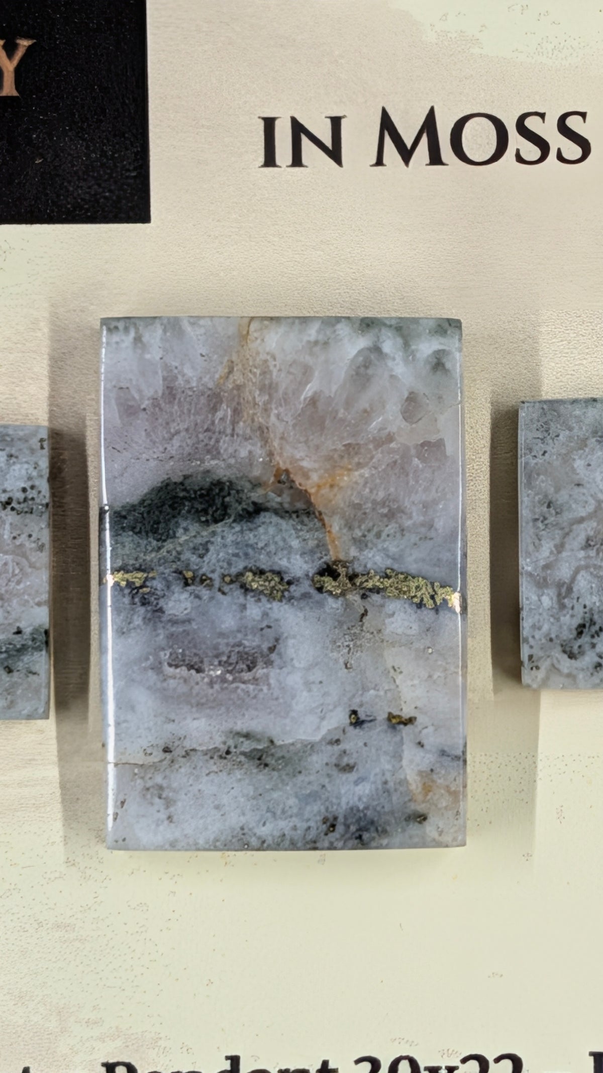Rectangle Shape - Pyrite & Amethyst in Moss Agate - Design-Ready™ Set