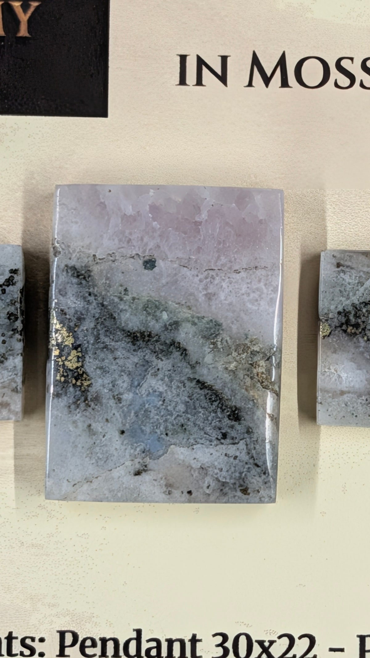 Rectangle Shape - Pyrite & Amethyst in Moss Agate - Design-Ready™ Set