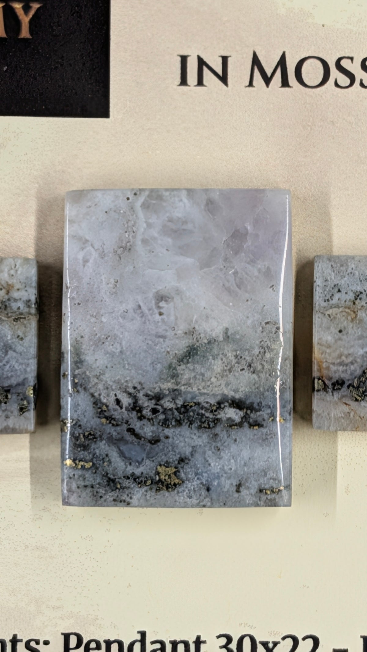 Rectangle Shape - Pyrite & Amethyst in Moss Agate - Design-Ready™ Set