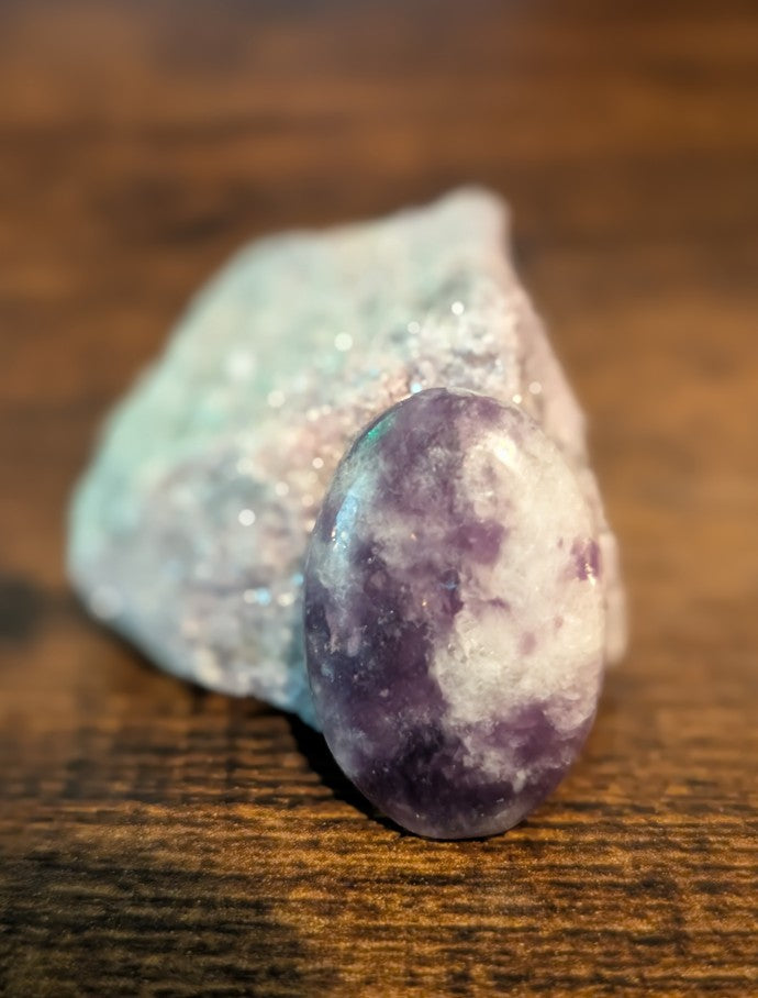 Lepidolite - India - 1 Cabochon Handcrafted by Sacred Alchemy Studios