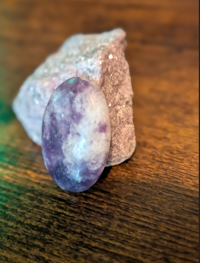 Lepidolite - India - 1 Cabochon Handcrafted by Sacred Alchemy Studios