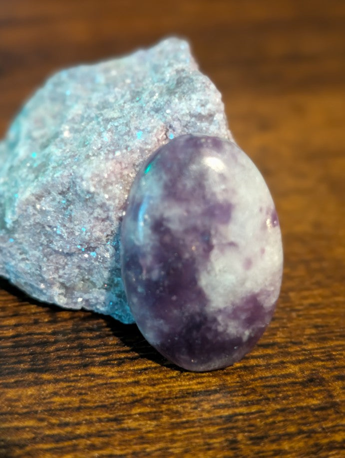 Lepidolite - India - 1 Cabochon Handcrafted by Sacred Alchemy Studios