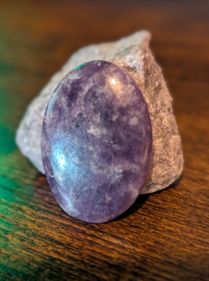 Lepidolite - India - 1 Cabochon Handcrafted by Sacred Alchemy Studios