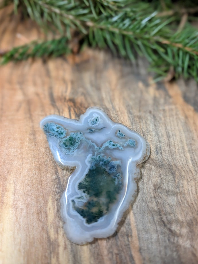 Solar Moss Agate - India - Cabochon - Natural Inclusion Pattern