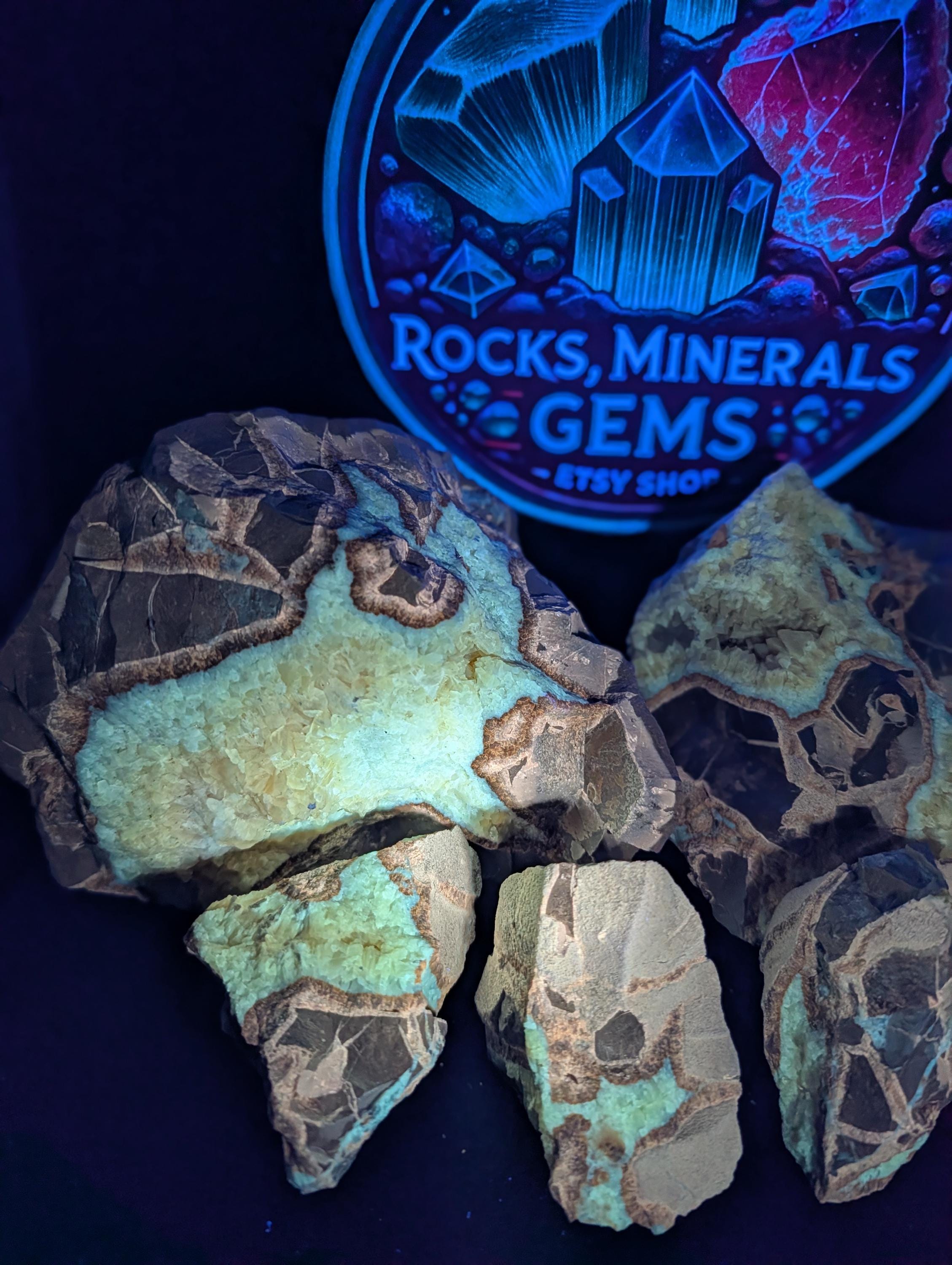 Septarian - Utah – Fluorescent & Phosphorescent – 1 Pound by Sacred Alchemy Studios