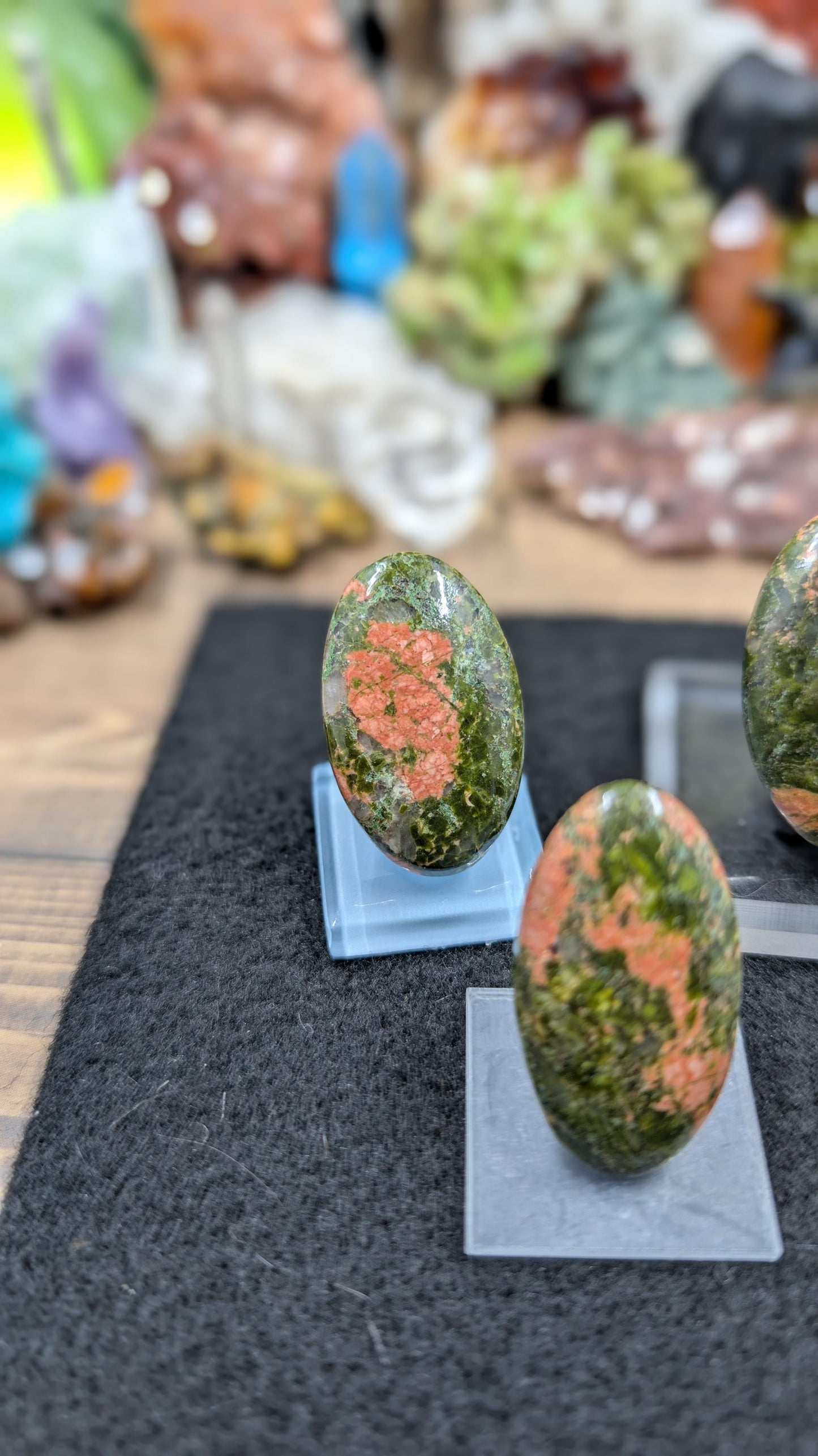 Unakite - India - 1 Cabochon - Earthy Green and Pink Tones