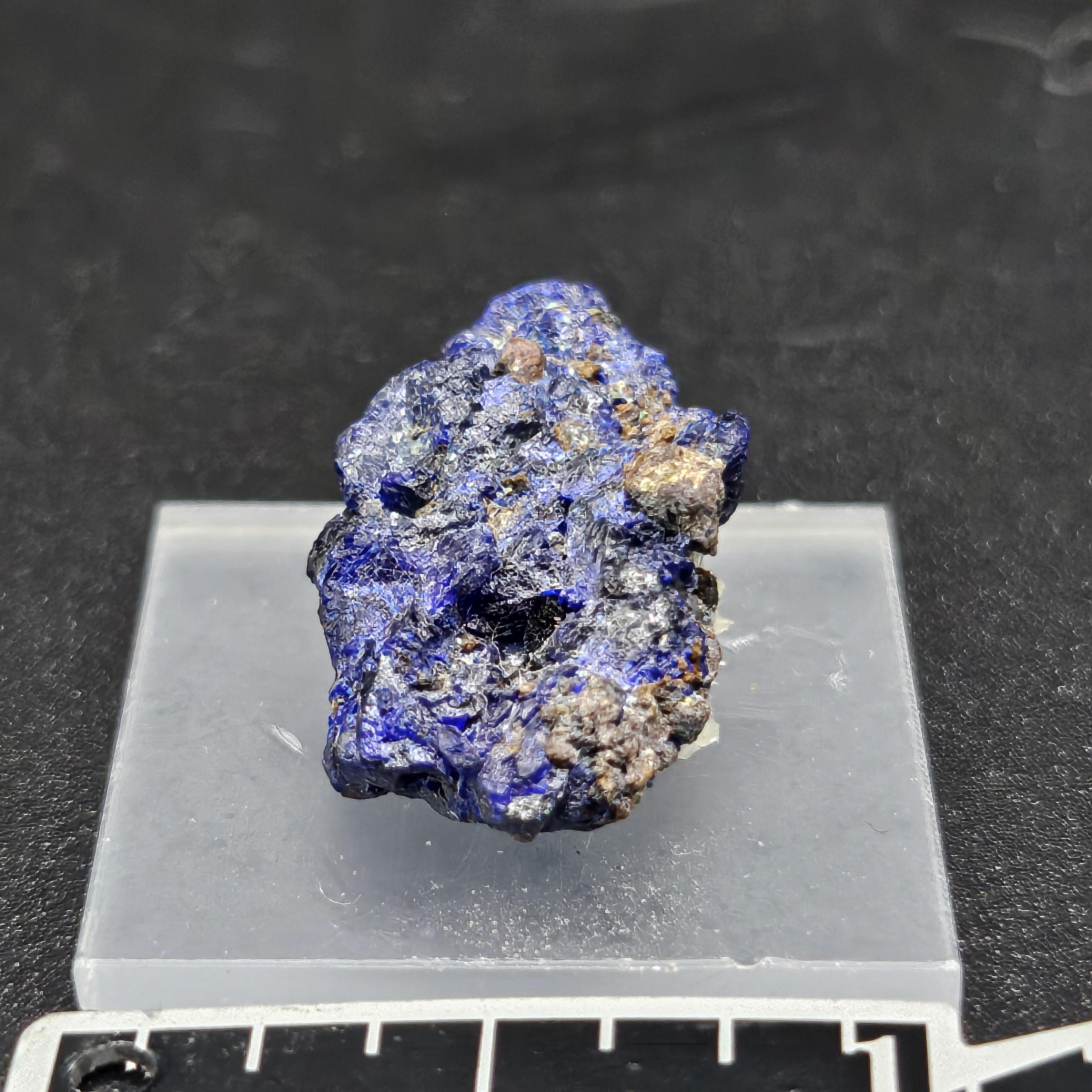 Azurite with Malachite and Calcite Crystals – Morenci Mine, Arizona by Sacred Alchemy Studios