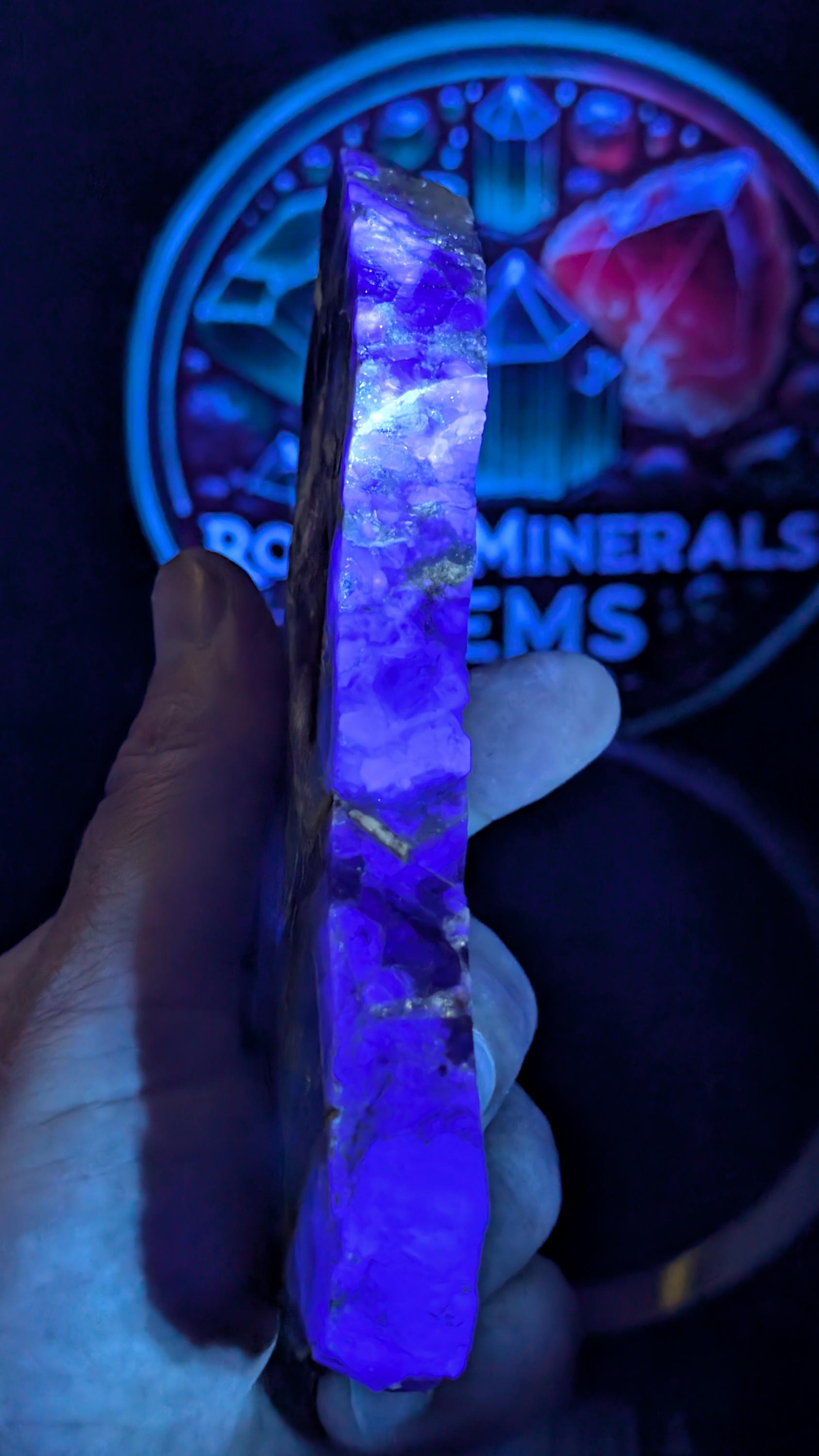 Fluorite Slab – Mexico – Durango – Polished Multi-Color Vein Section - Slab by Sacred Alchemy Studios