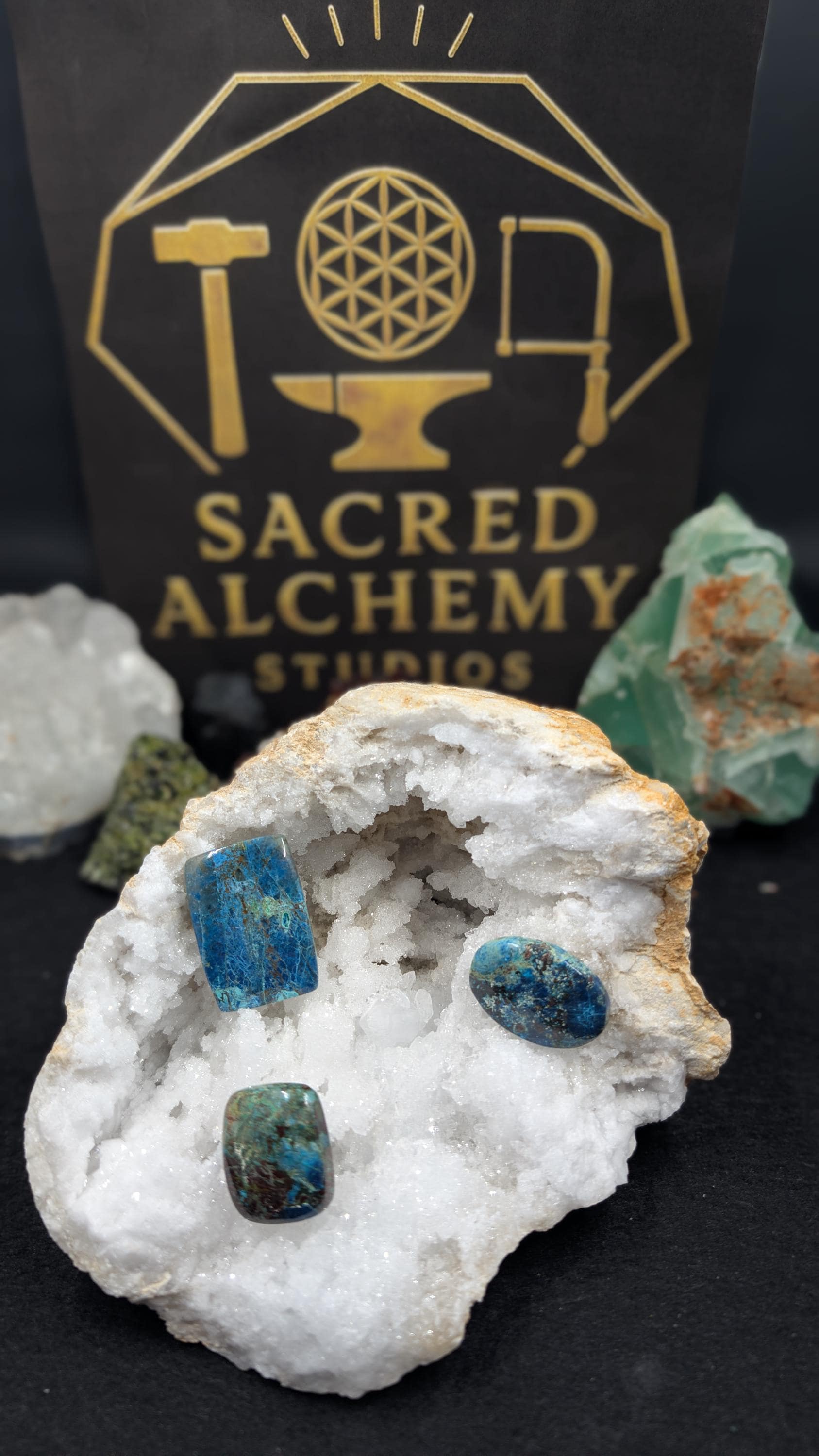Chrysocolla - Arizona (Pima County, Tucson Mountains) - 1 Cabochon