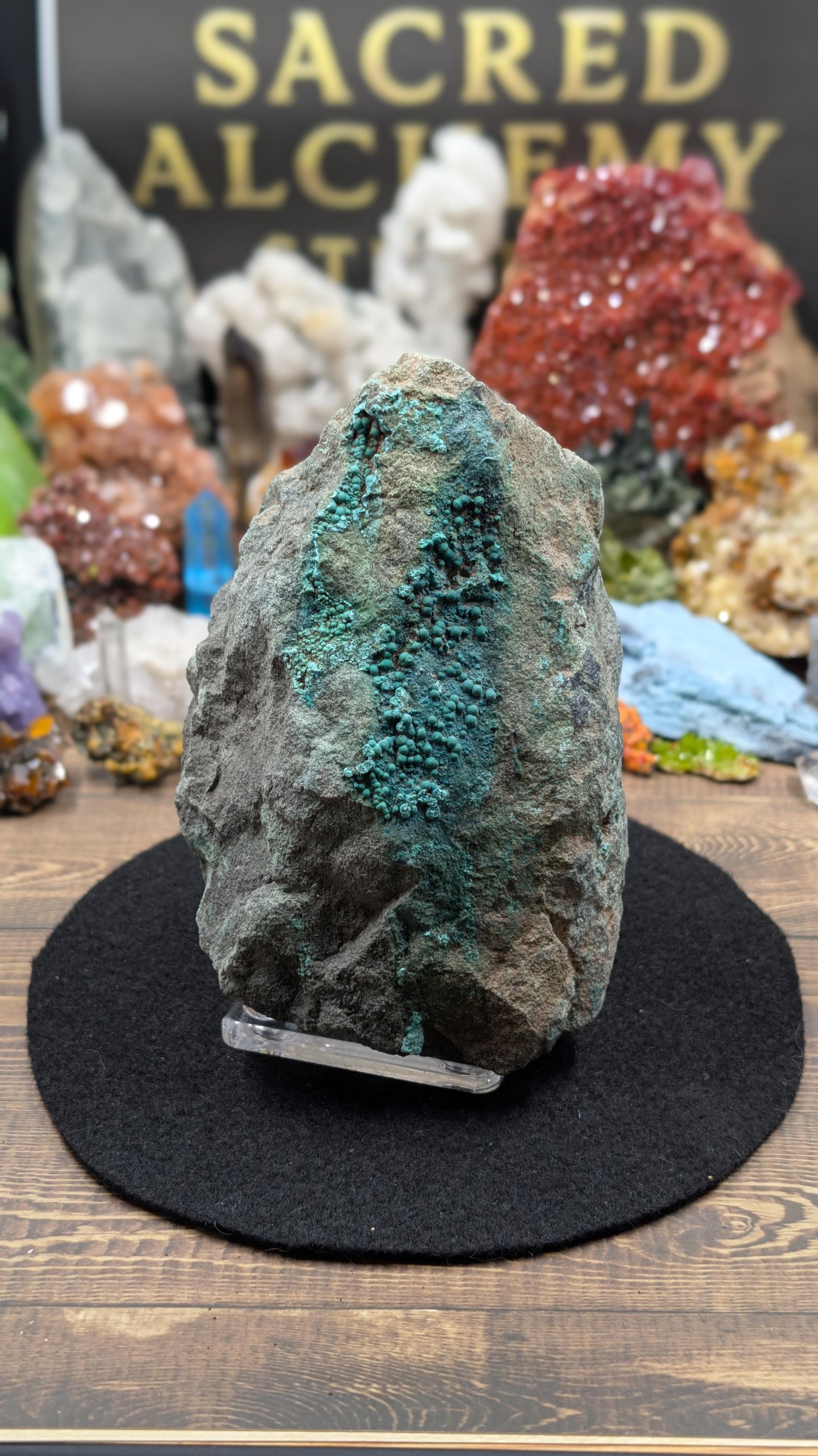 Pseudomalachite - North Arlington, New Jersey - Schuyler Copper Mine - Historic Rare First Copper Mine in US - 769 grams by Sacred Alchemy Studios