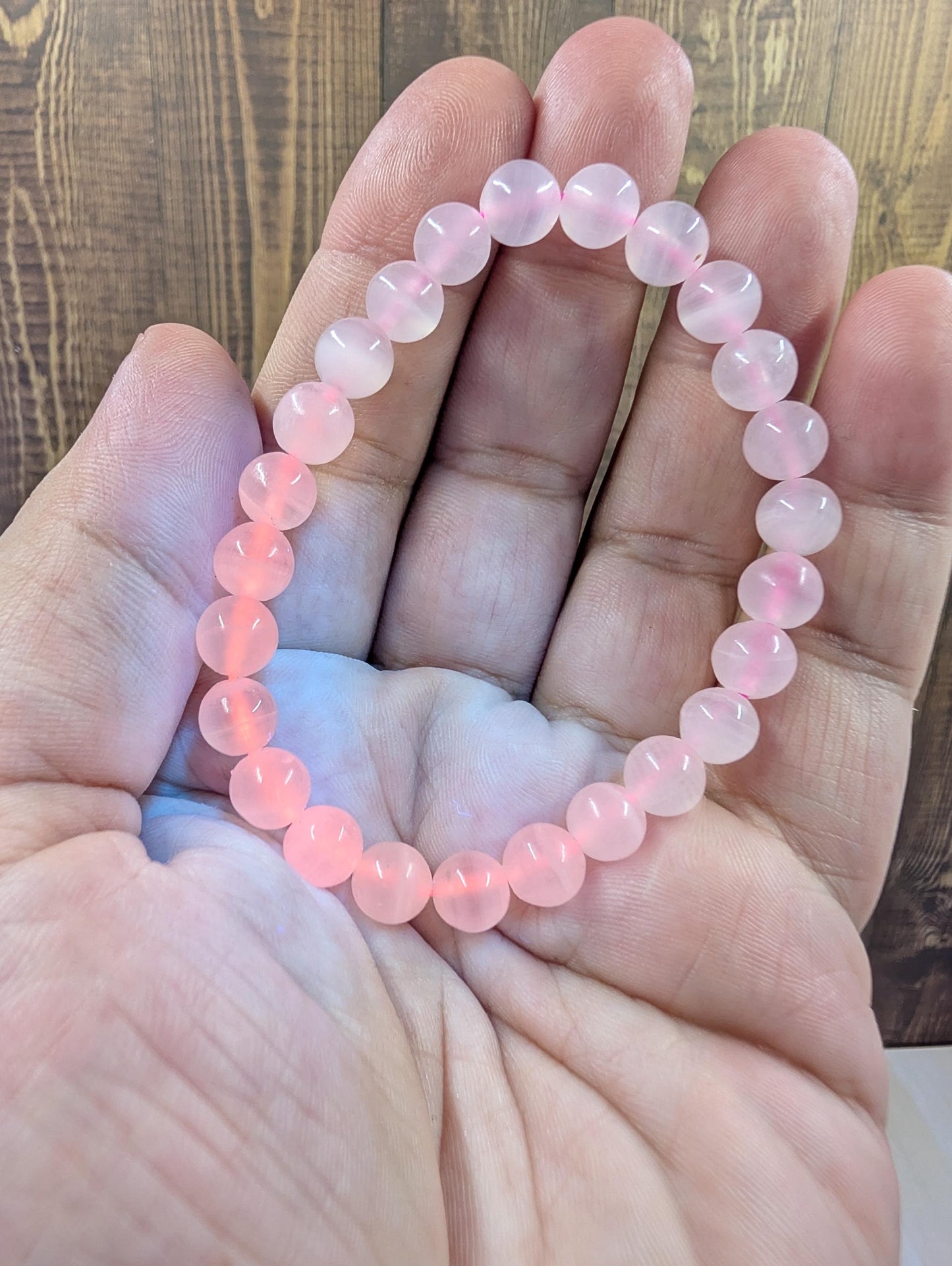 Mangano Calcite Bracelet - 8mm Beads - UV Reactive