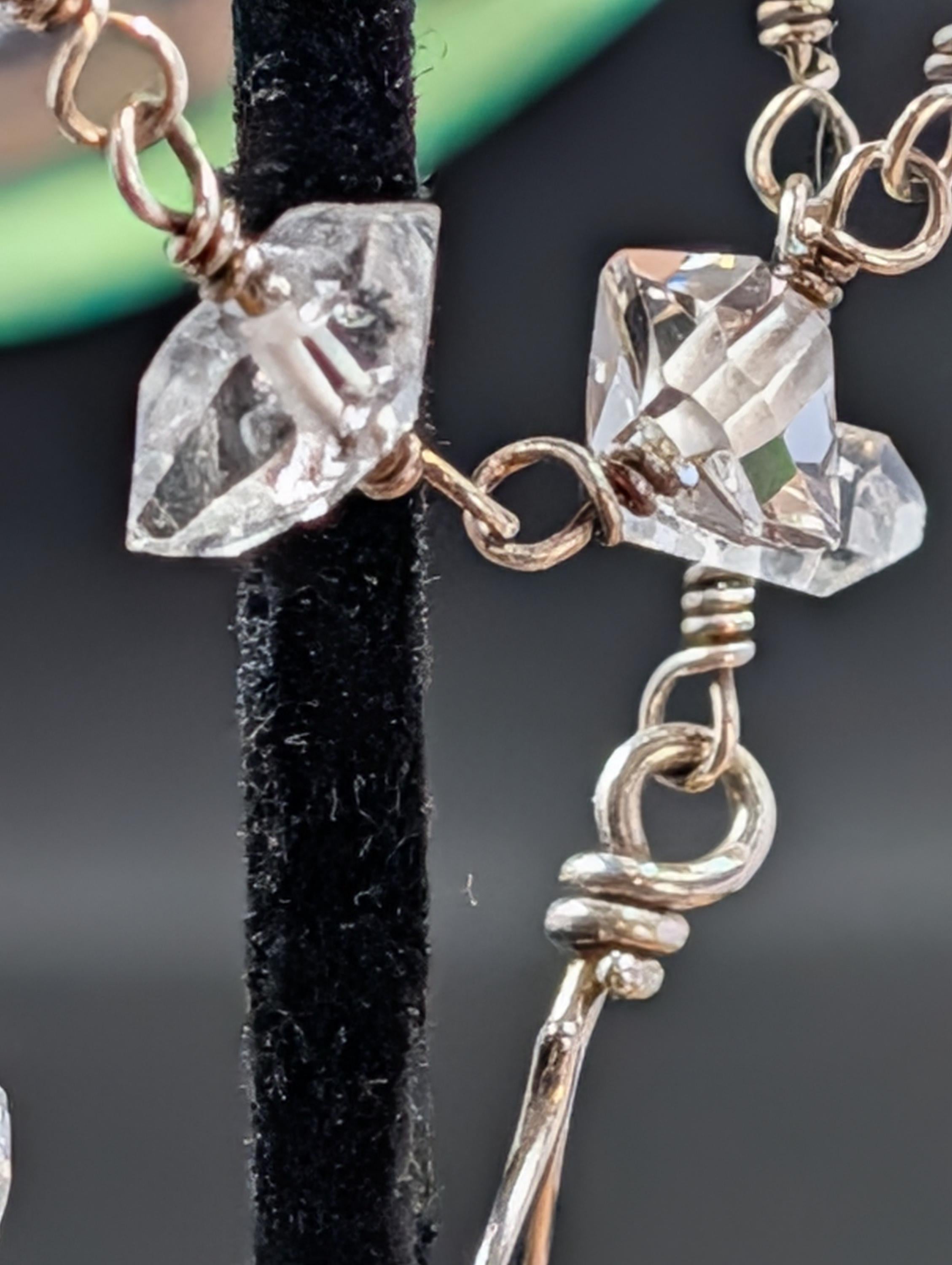 Herkimer Diamond And Sterling Silver Earring And Bracelet Set Handmade One Of A Kind by Sacred Alchemy Studios