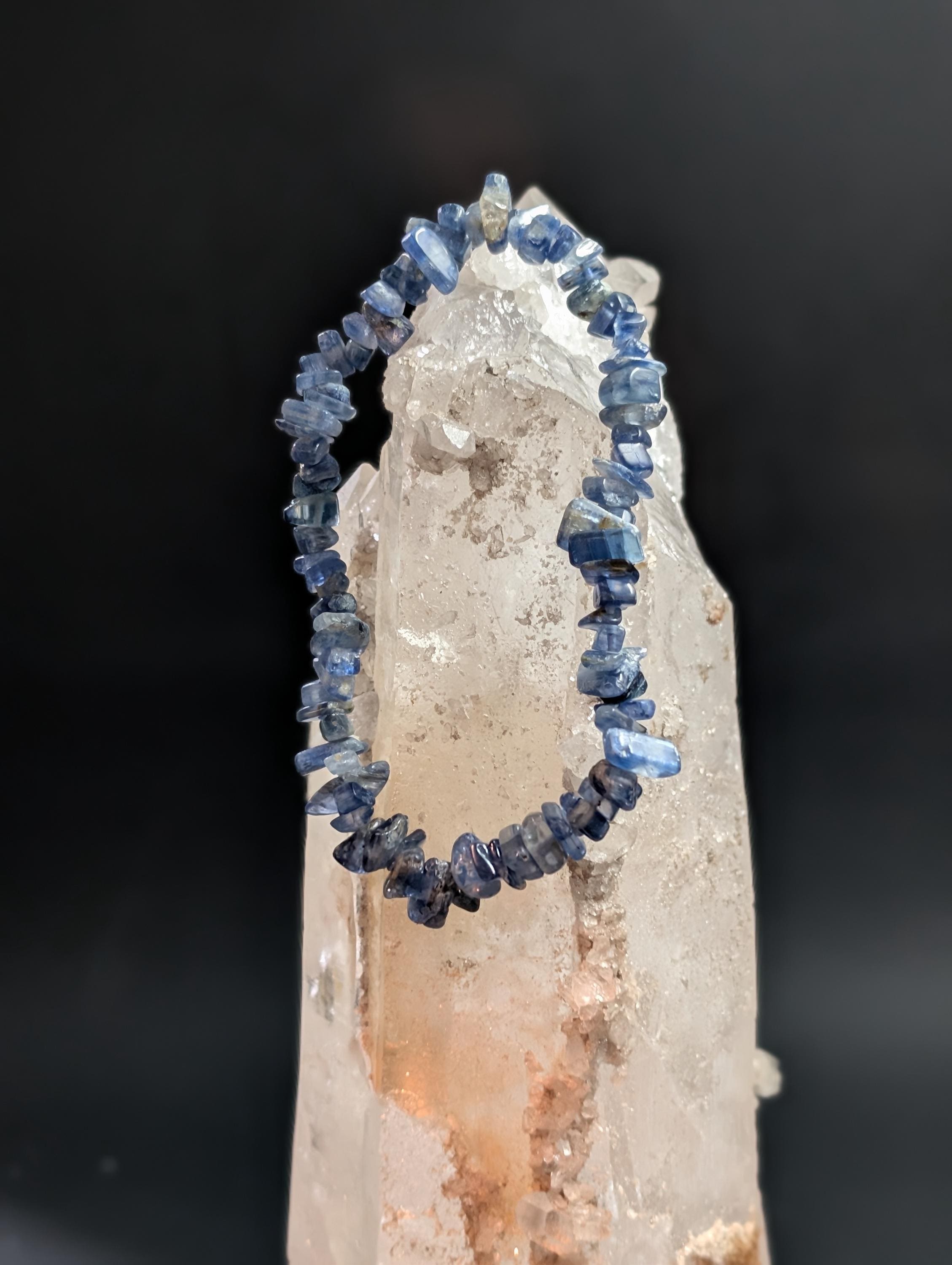Kyanite - Blue - Chip Bracelet - Natural Shimmer - Raw Elegance by Sacred Alchemy Studios