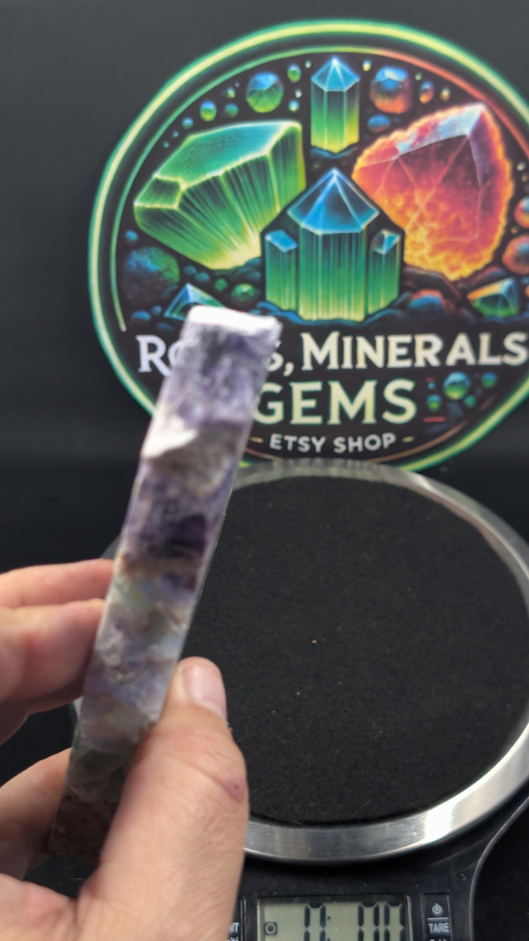 Fluorite Slab – Mexico – Durango – Polished Multi-Color Vein Section - Slab by Sacred Alchemy Studios