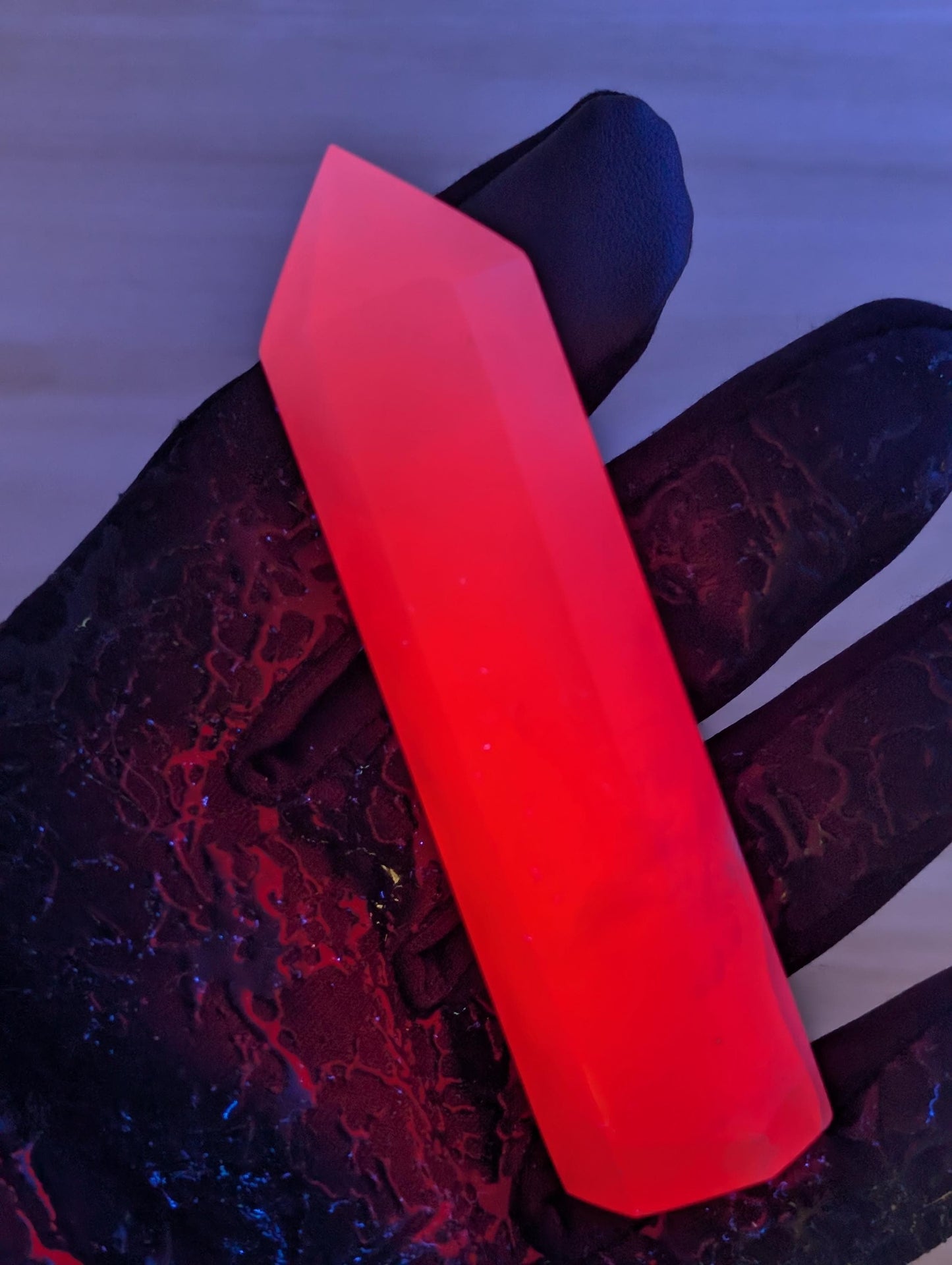 Mangano Calcite Tower - Ojuela Mine, Mexico - UV Orange