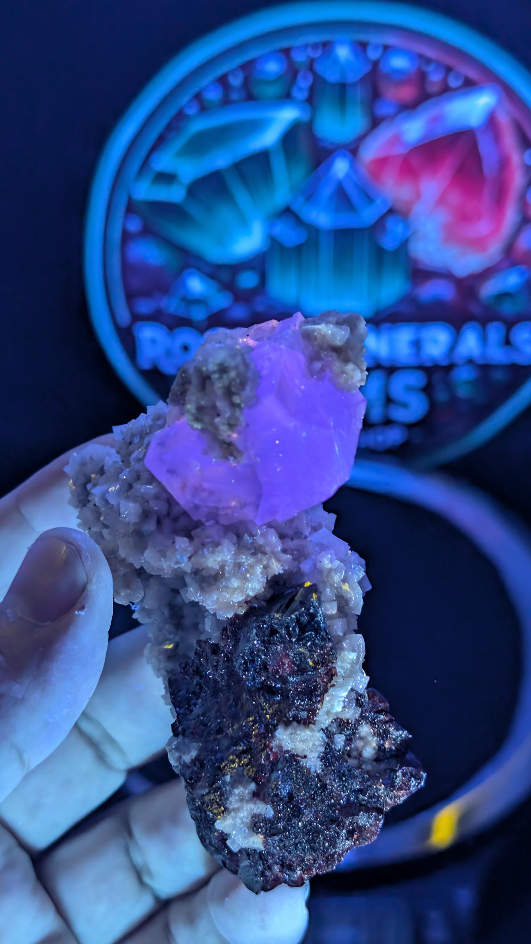 Sphalerite with Purple Fluorite on Dolomite by Sacred Alchemy Studios