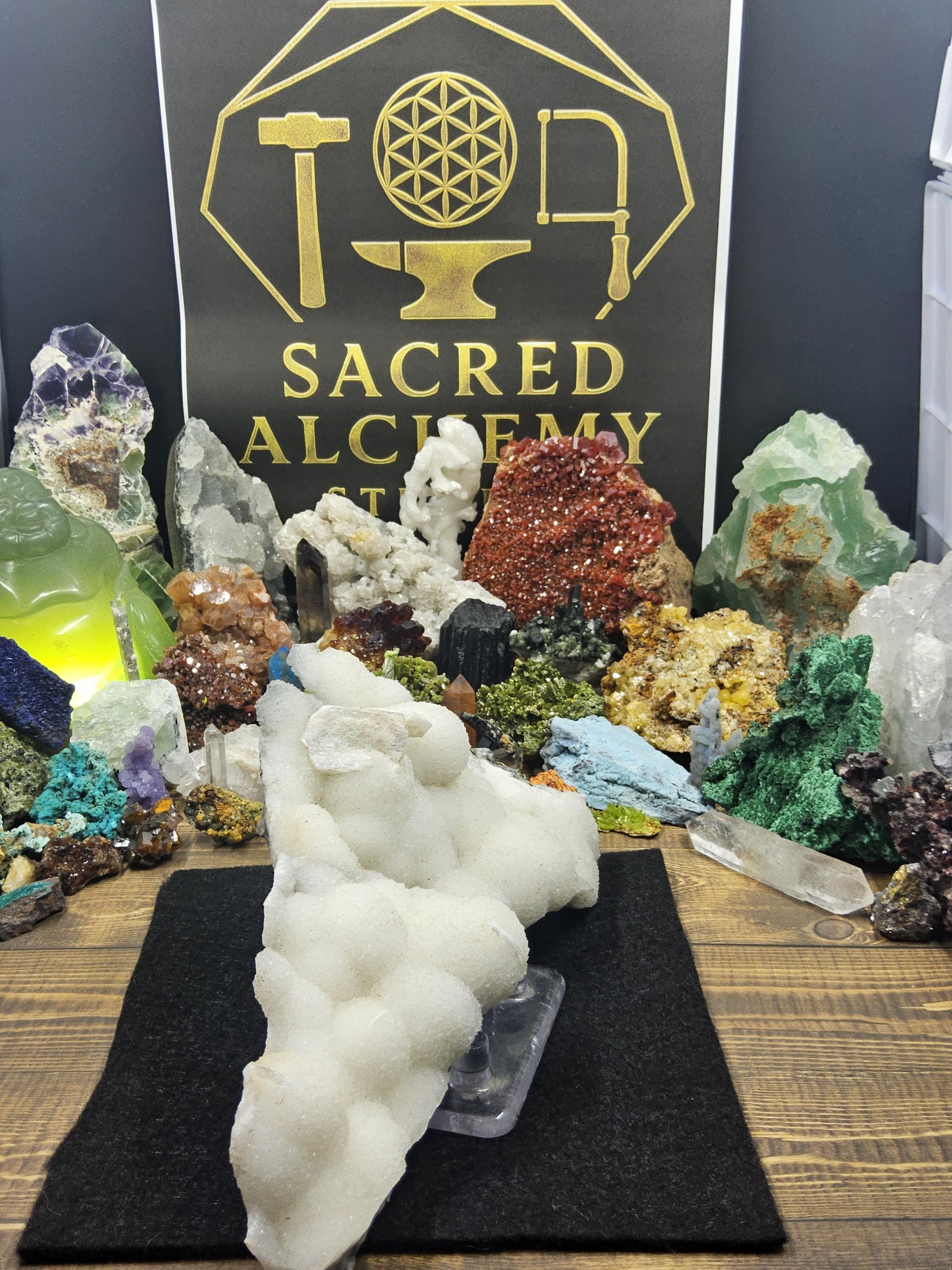 Calcite with Stilbite – United States – Wrangell, Alaska – Dramatic Sculptural Crystal Formation by Sacred Alchemy Studios