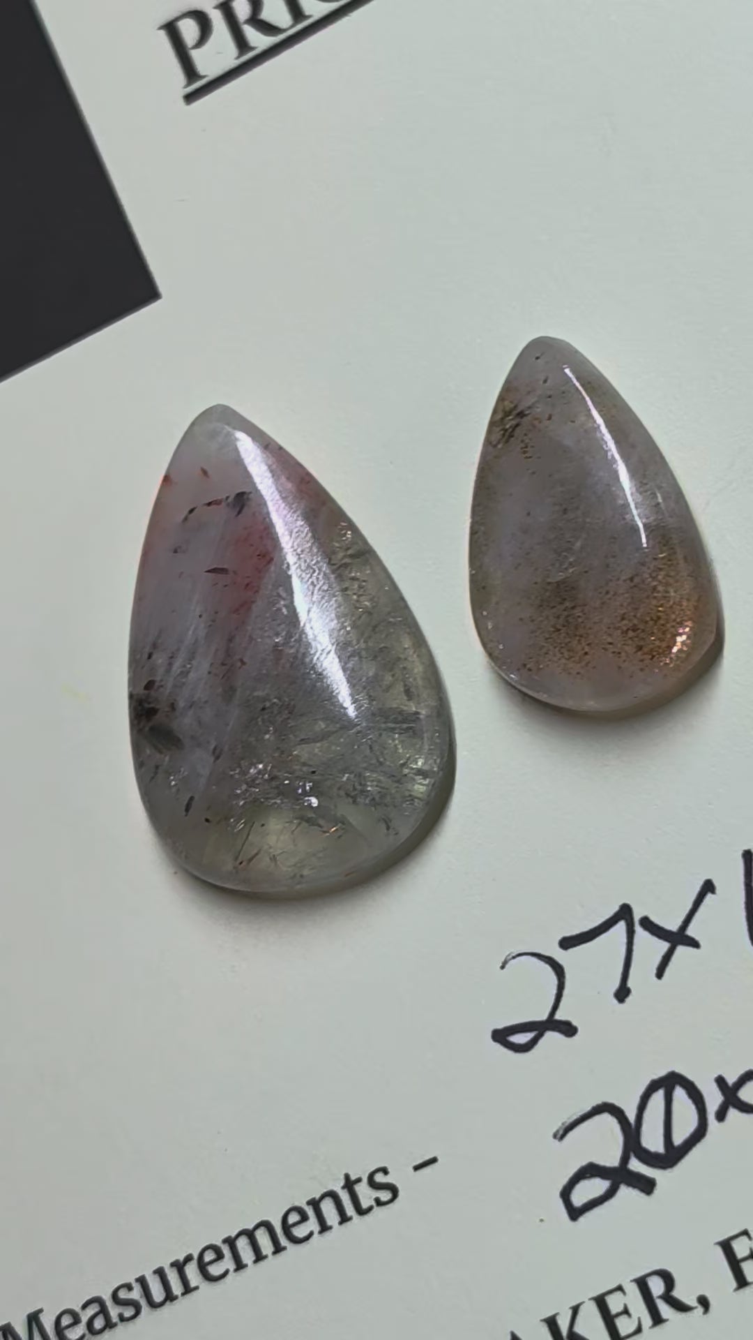 Aquamarine & Sunstone Drop-Tier Cabochons