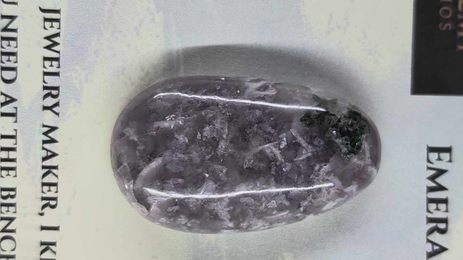 Sacred Alchemy Eximius Collection | Handcrafted Lepidolite & Emerald Cabochon (Minas Gerais, Brazil)