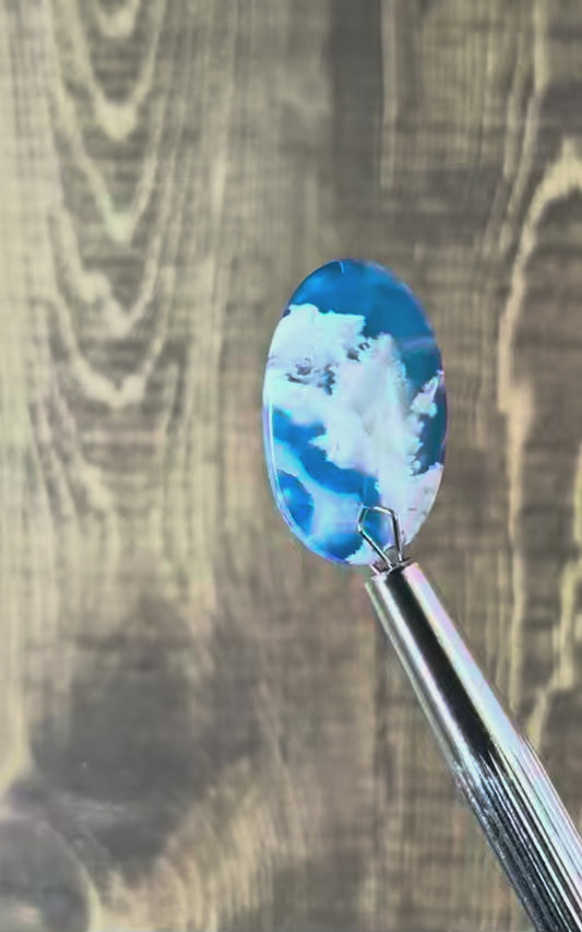 Blue Plume Aurora Doublet Cabochon