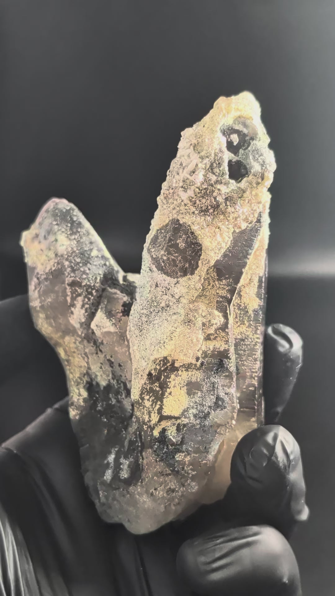 Hyalite Opal on Smoky Quartz – Zacatecas, Mexico – Double Terminated - Super Rare