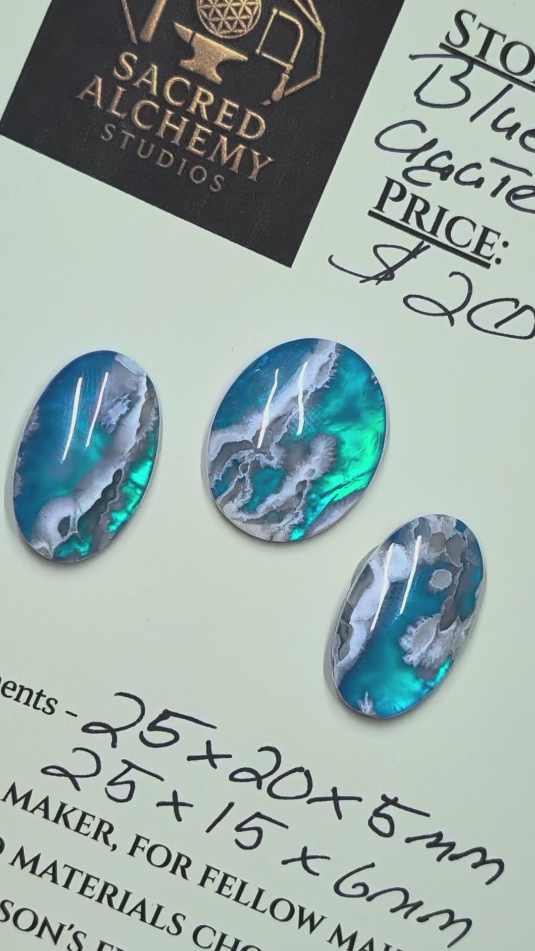 Blue Plume Aurora Doublet - Indonesia - Cabochon Matching Pendant & Earring Set
