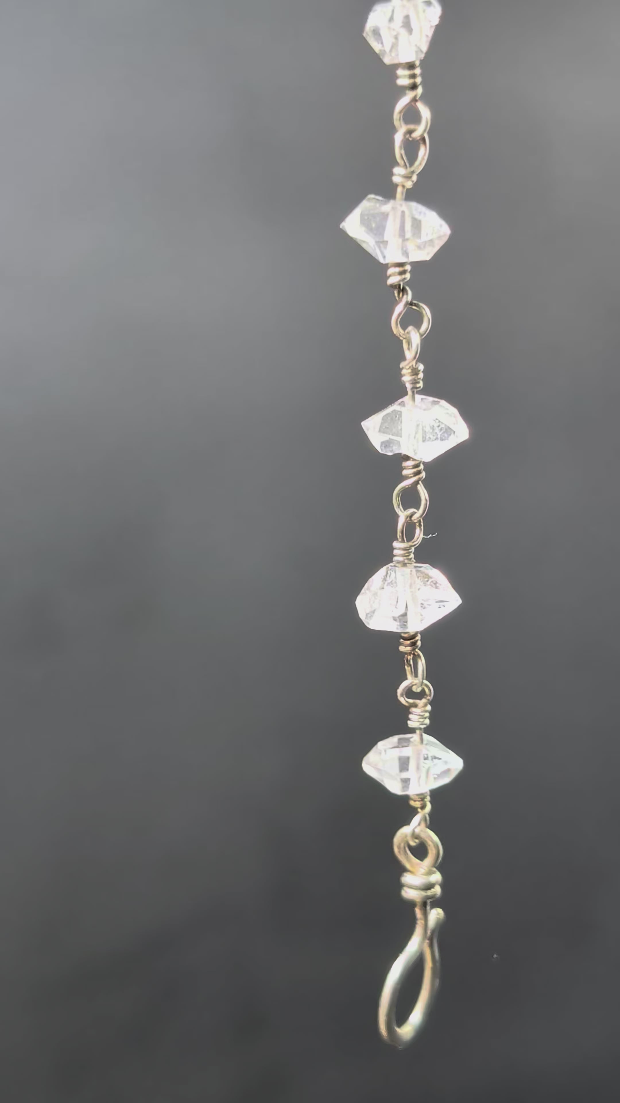 Herkimer Diamond And Sterling Silver Earring And Bracelet Set Handmade One Of A Kind