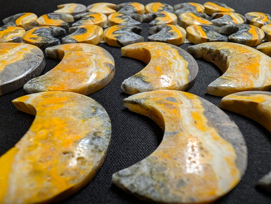 Crescent Moon Shape - Bumblebee Jasper - Calibrated Cabochon Sets