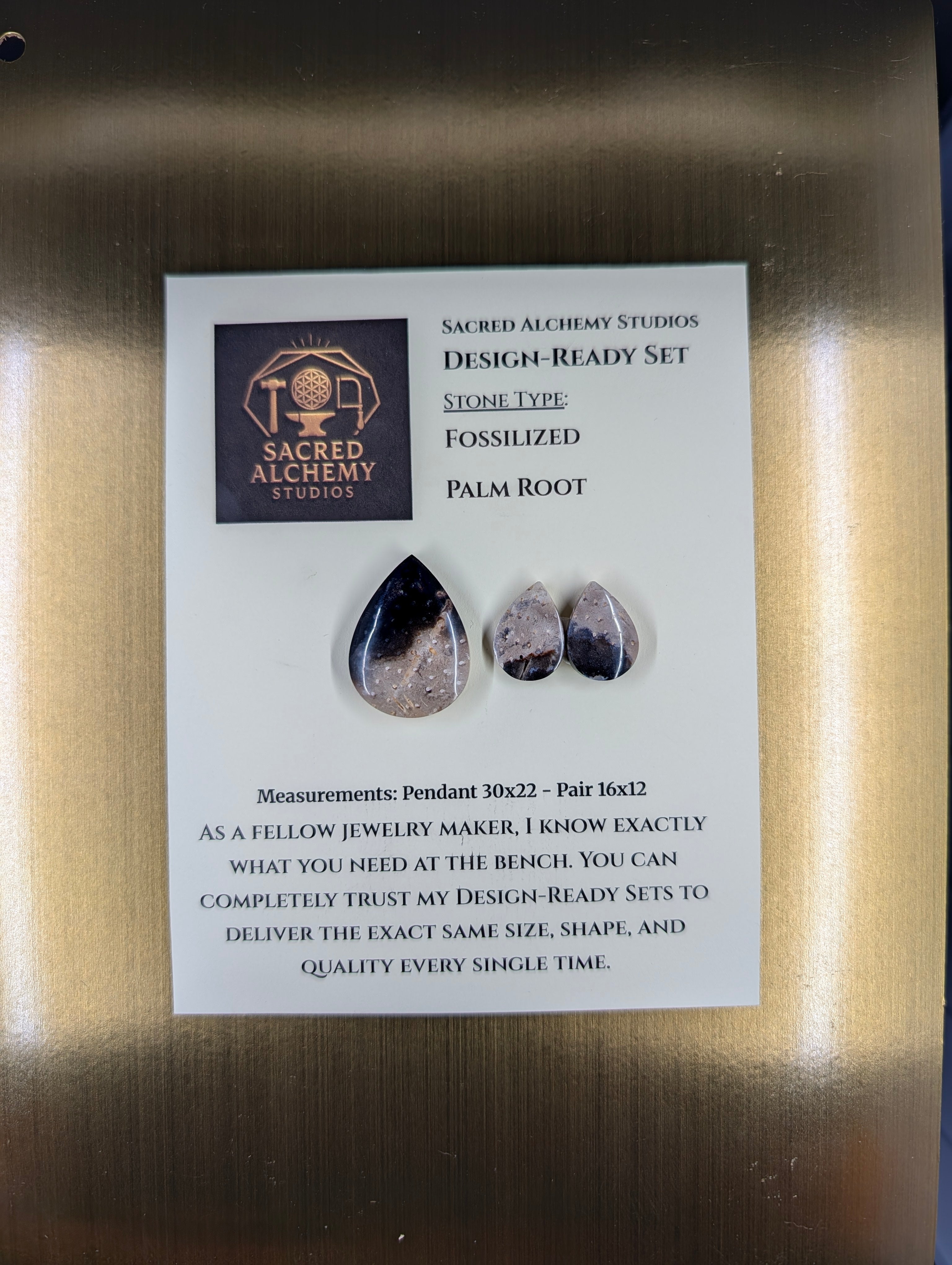 Tear Shape - Fossilized Palm Root - Design-Ready Set by Sacred Alchemy Studios