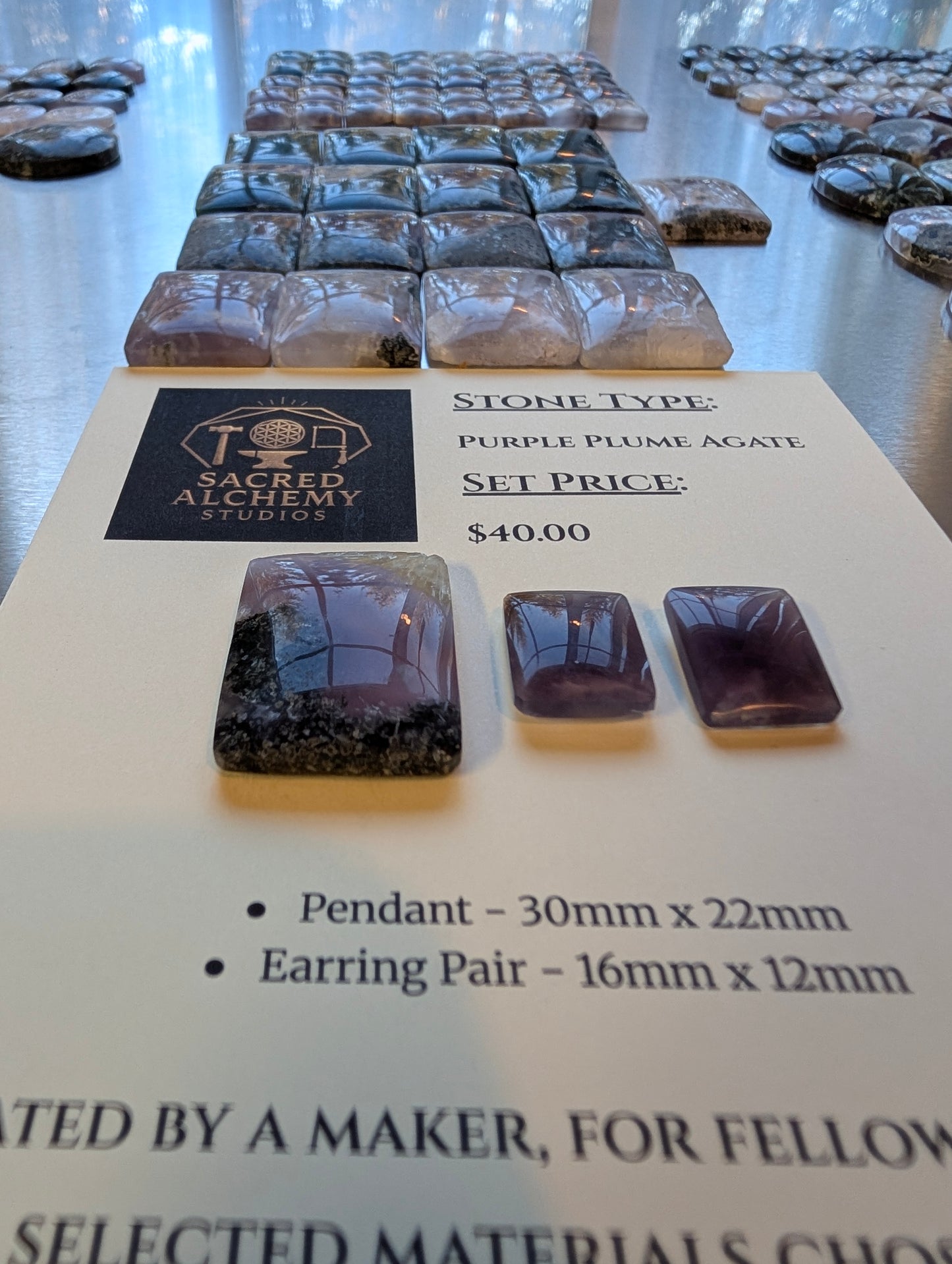 Rectangle Shape - Purple Moss Agate - Design-Ready Calibrated Sets