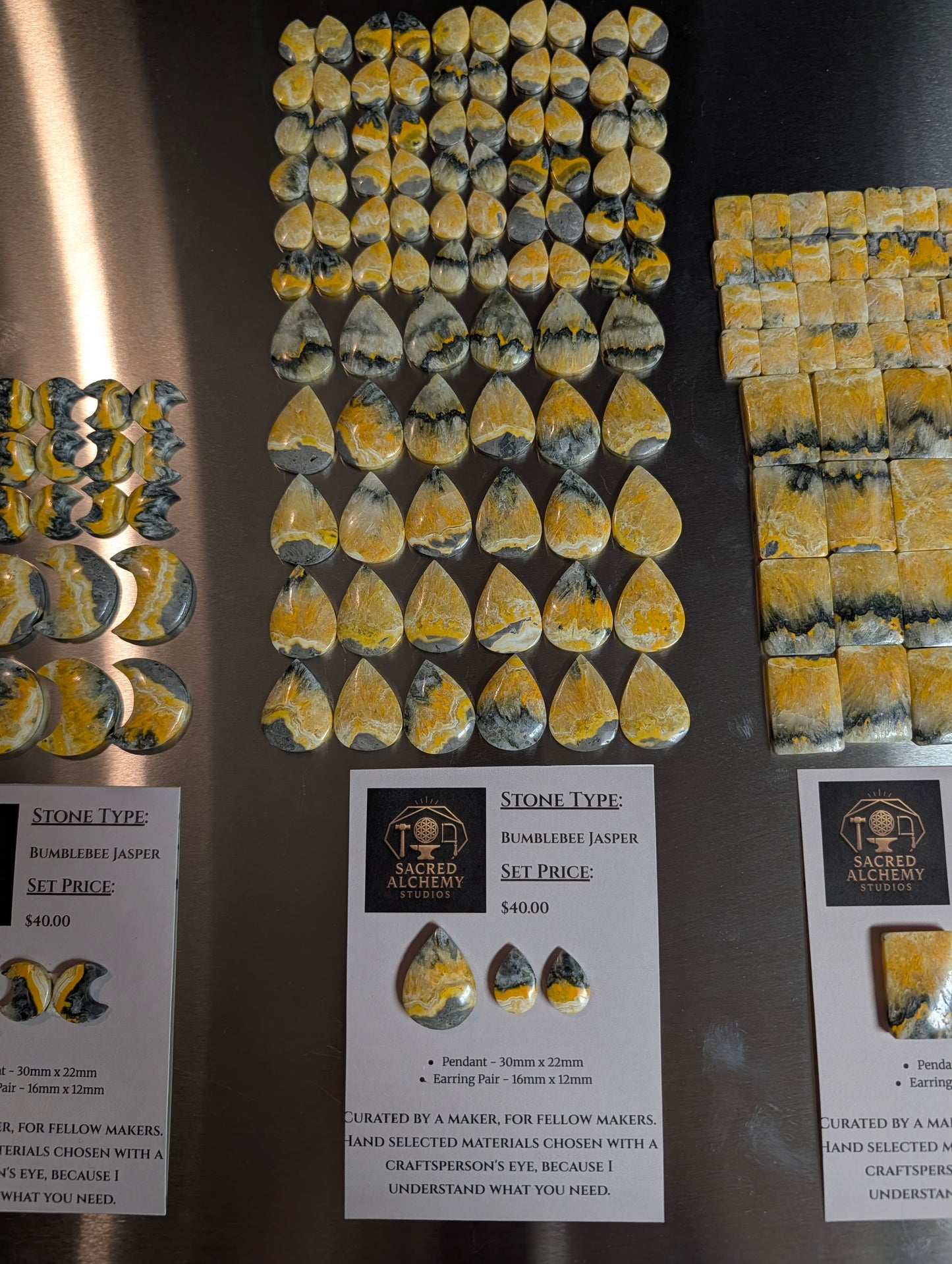 Tear Shape - Bumblebee Jasper - Calibrated Cabochon Sets