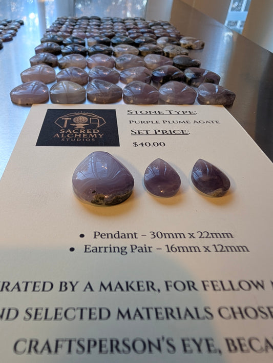 Tear Shape - Purple Moss Agate - Design-Ready Calibrated Sets