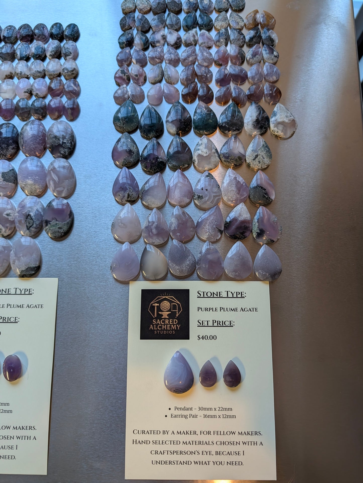 Tear Shape - Purple Moss Agate - Design-Ready Calibrated Sets