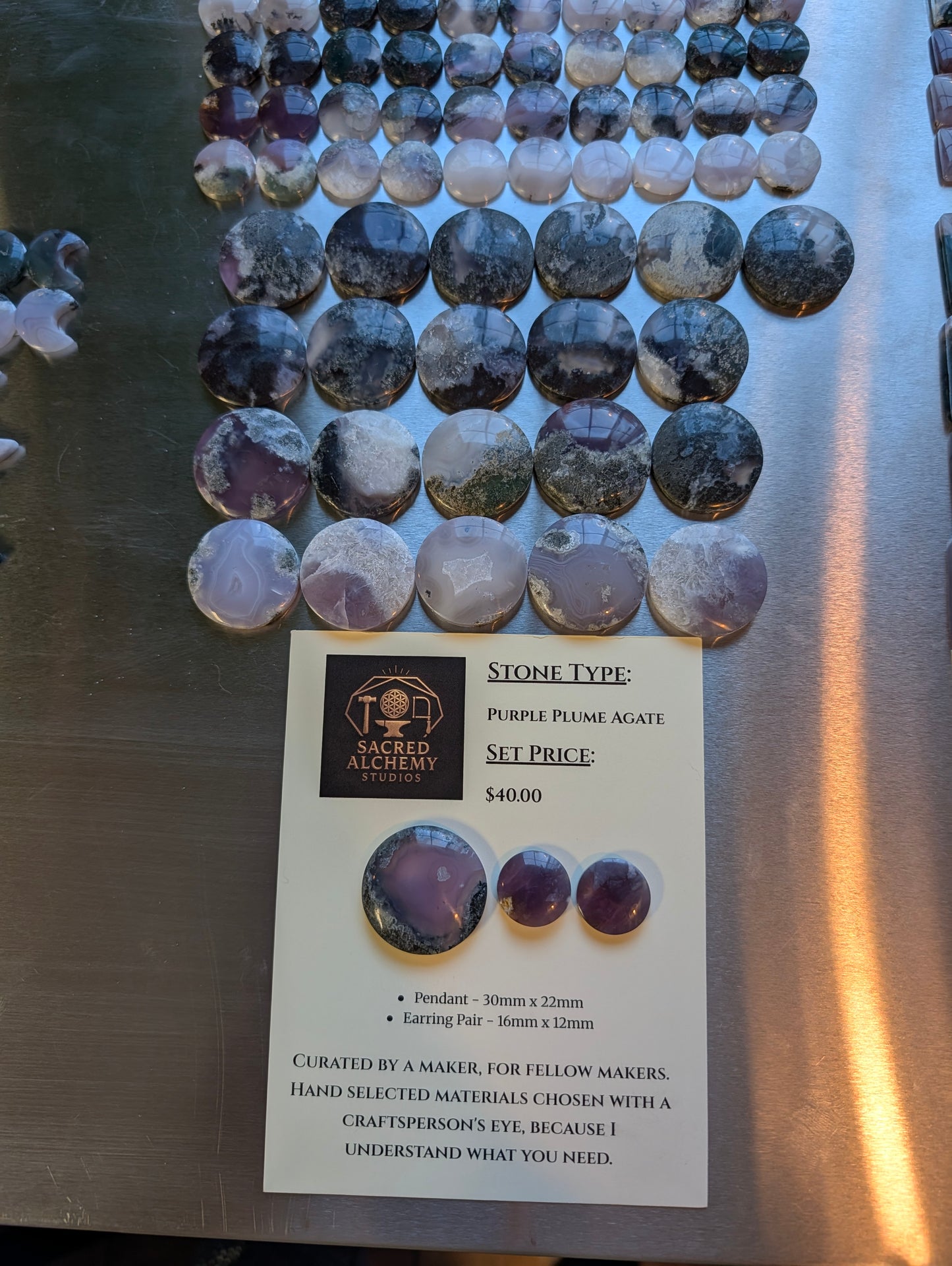 Circle Shape - Purple Moss Agate - Design-Ready Calibrated Sets